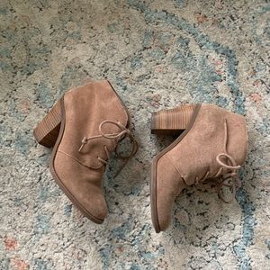 Jessica Simpson Brown Suede Lace Booties Size 8.5